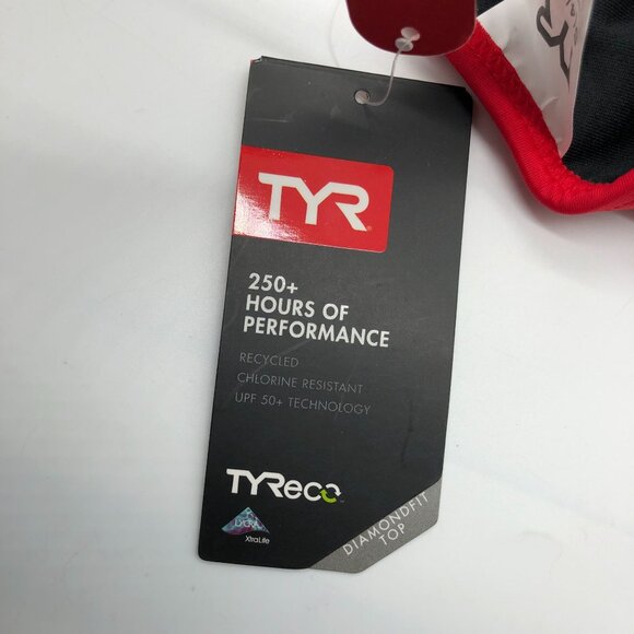 TYR Womens Diamondfit Guard Bikini Top Medium Neckline Flexible Straps Red S - Picture 3 of 7